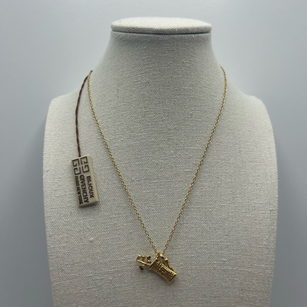 Nwt Givenchy Gold Golf Bag Pendant Necklace 16 Inches Jewelry Luxury Gold Plated